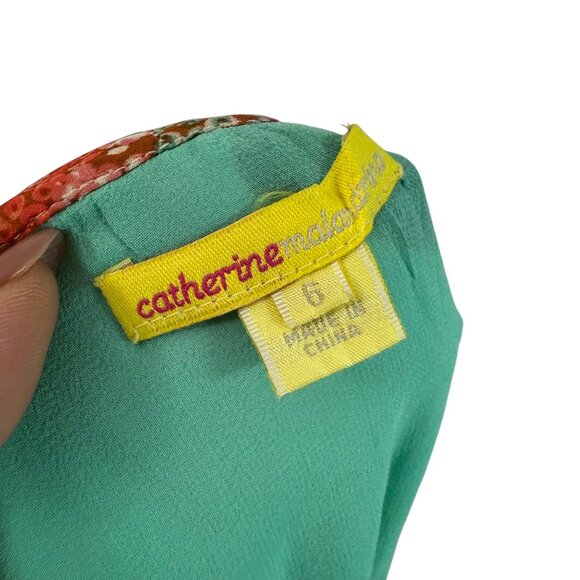 Catherine Malandrino Silk Patchwork Floral Bird Bohemian Maxi Wrap Skirt Women 6 - Picture 2 of 7